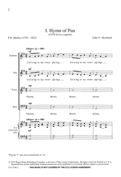 Shelly Songs: Hymn of Pan