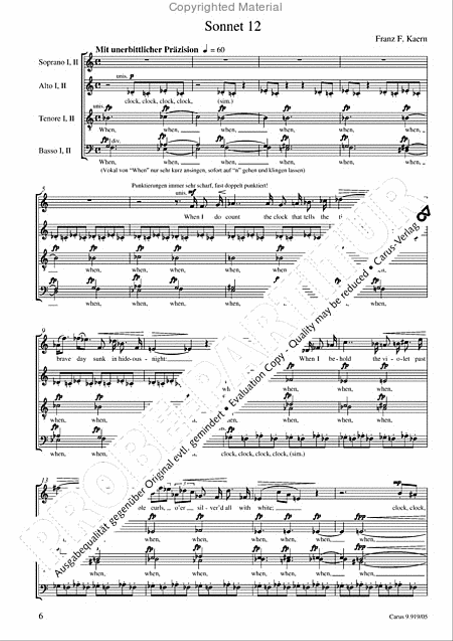 Three Sonnets against Vanity Choir scores gallery preview page 7