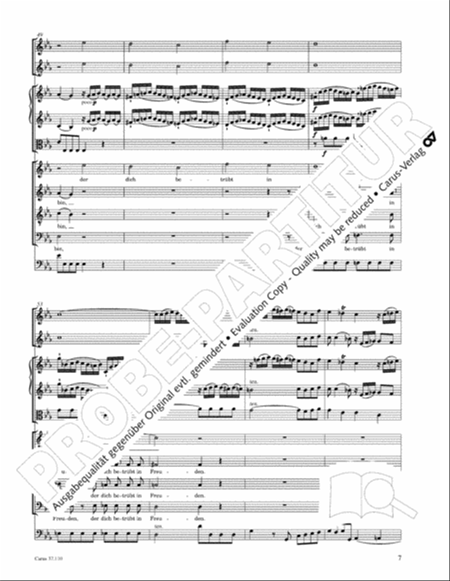 Markuspassion. Werkausgabe Reihe 1, Bd. 7 (Homilius) 4-Part scores gallery preview page 21