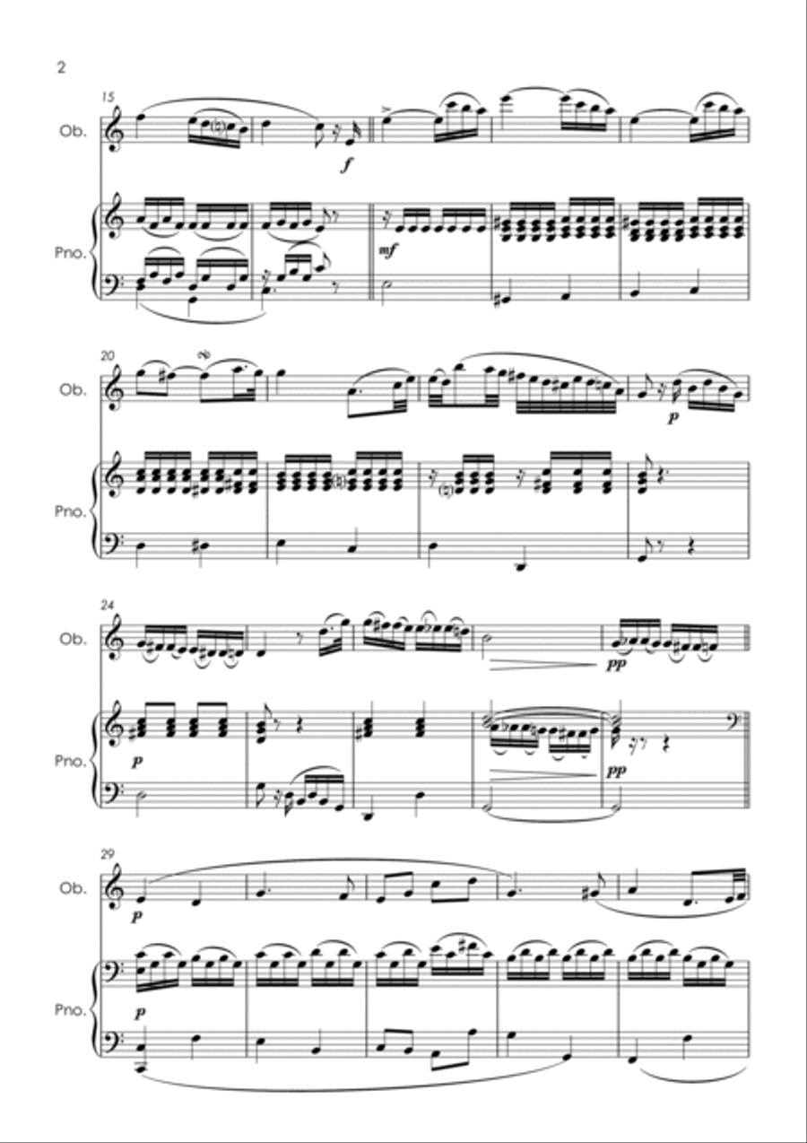 Sonata No.8 "Pathetique", 2nd movement (Beethoven) - oboe and piano with FREE BACKING TRACK image number null