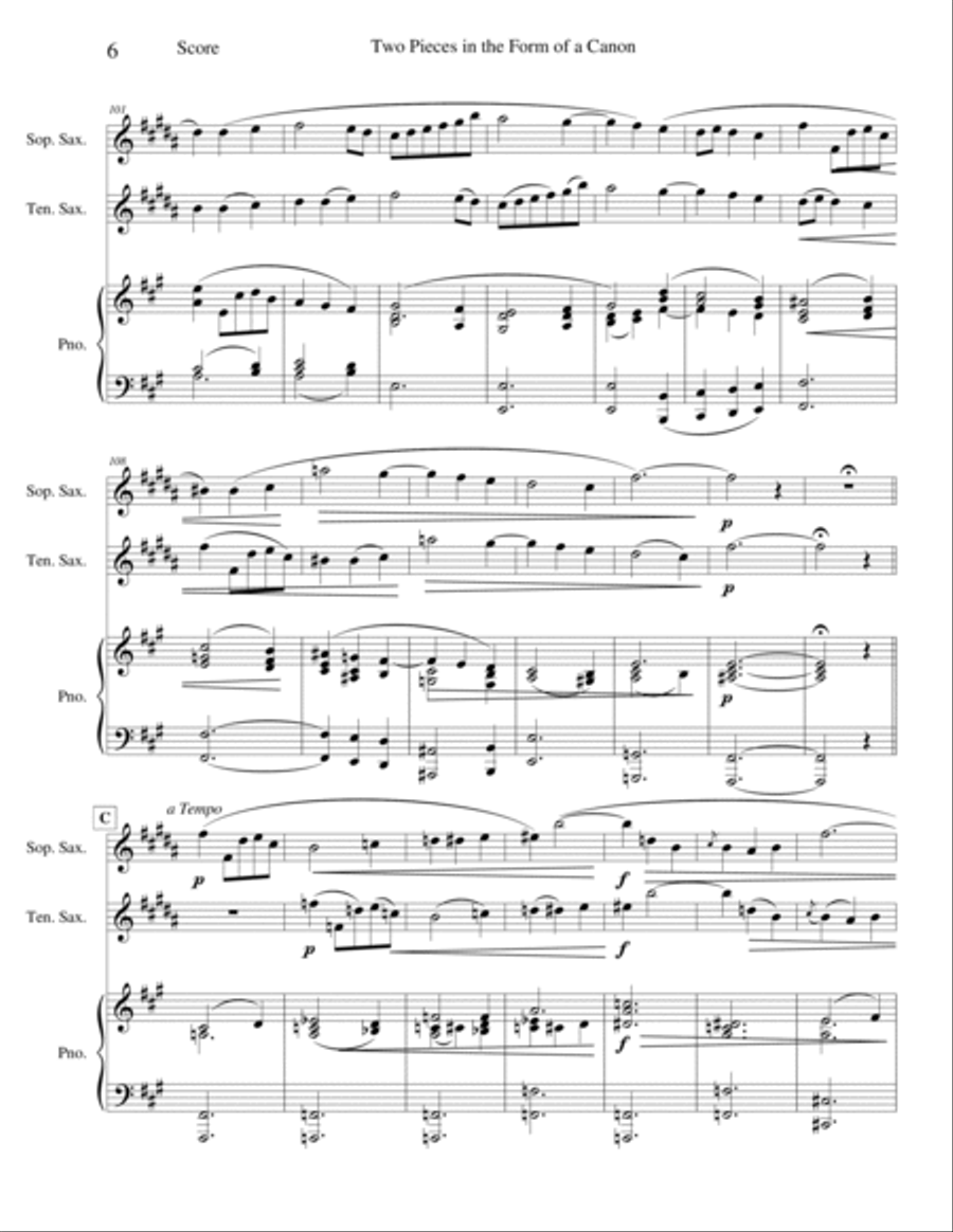 Two Pieces in the Form of a Canon Woodwind Duet scores gallery preview page 6