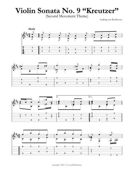 Violin Sonata No. 9 “Kreutzer” (Second Movement Theme) image number null