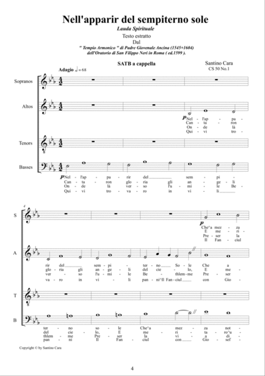 16 Christmas carols for chorus of mixed voices - Volume 1