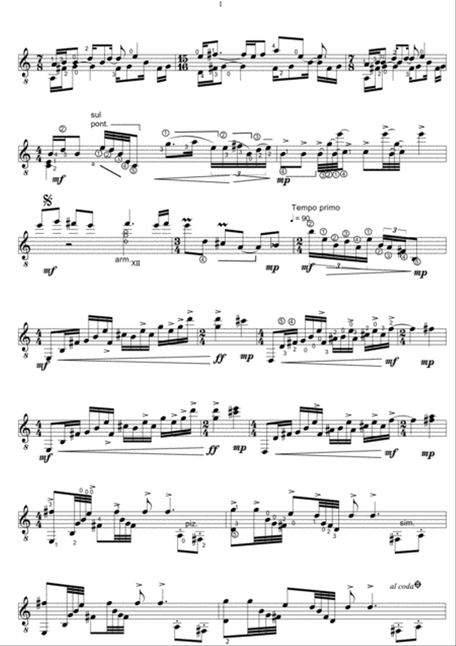 Five Impromptus Classical Guitar scores gallery preview page 2