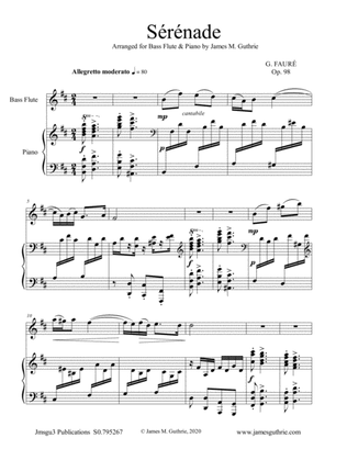 Book cover for Fauré: Sérénade Op. 98 for Bass Flute & Piano