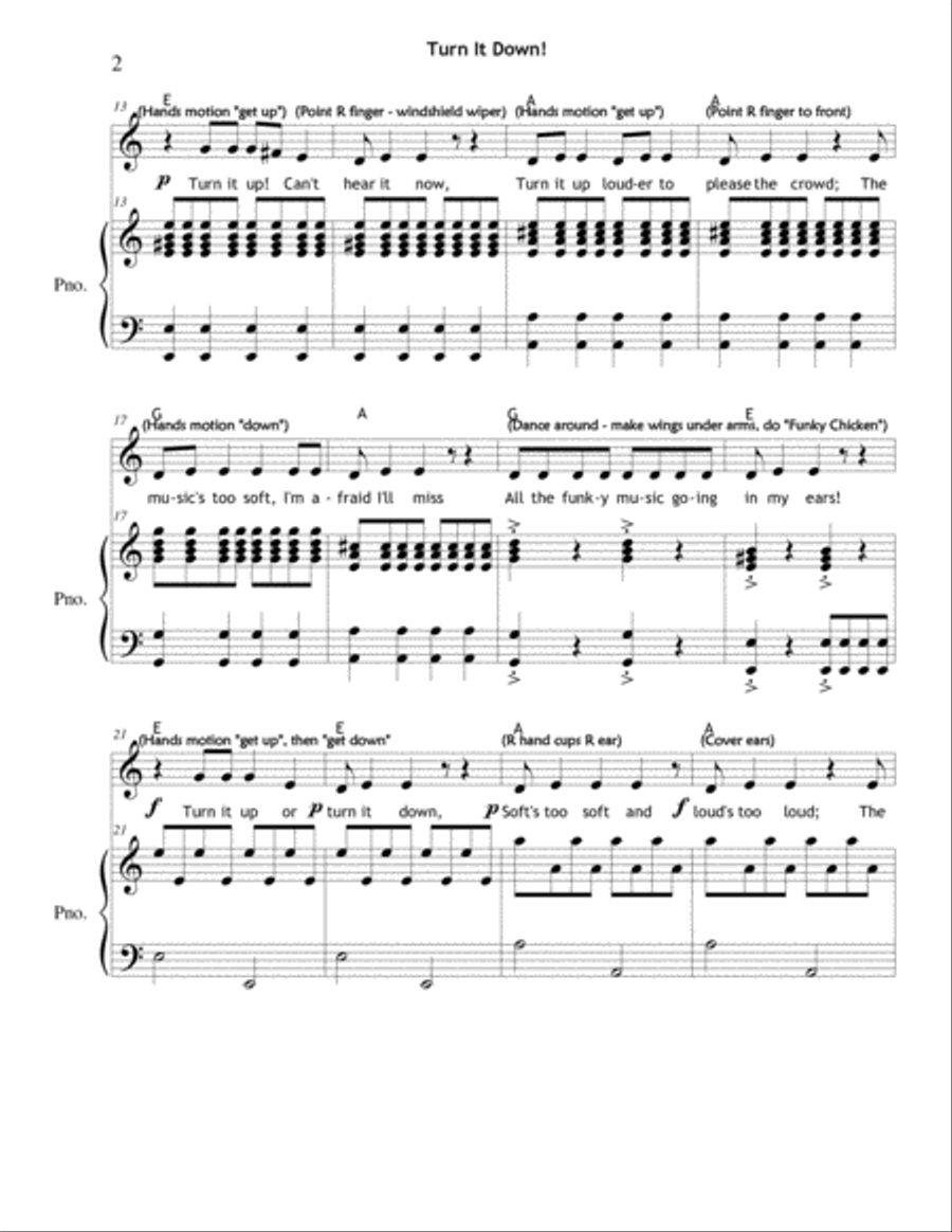 Turn It Down! Unison Choir scores gallery preview page 2