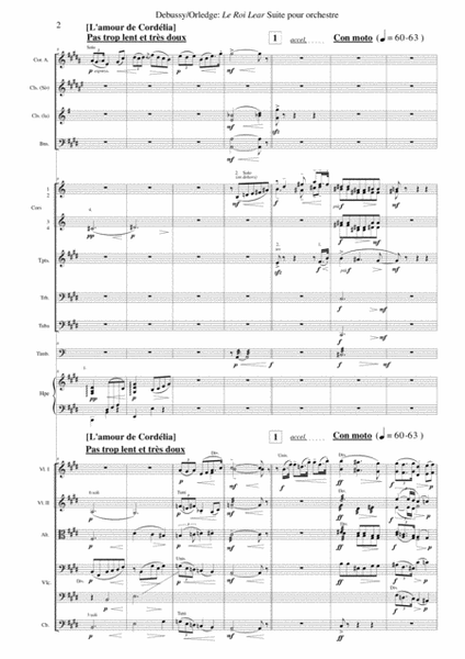 Claude Debussy: Le Roi Lear Suite for orchestra, score only