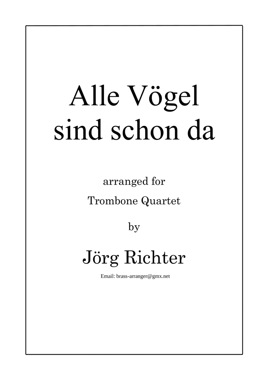 Alle Vögel sind schon da for Trombone Quartet Brass Quartet scores gallery preview page 1