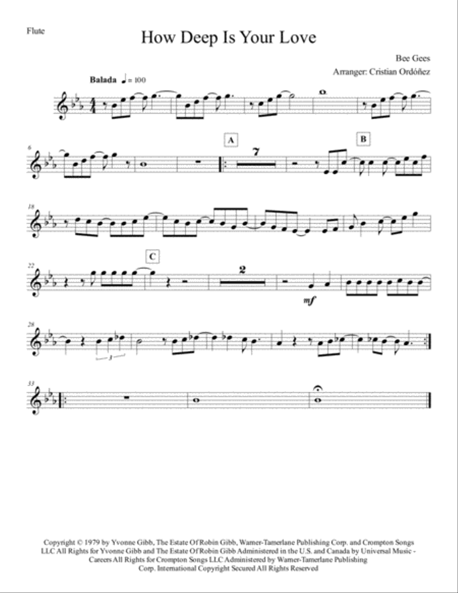 How Deep Is Your Love Small Ensemble scores gallery preview page 2