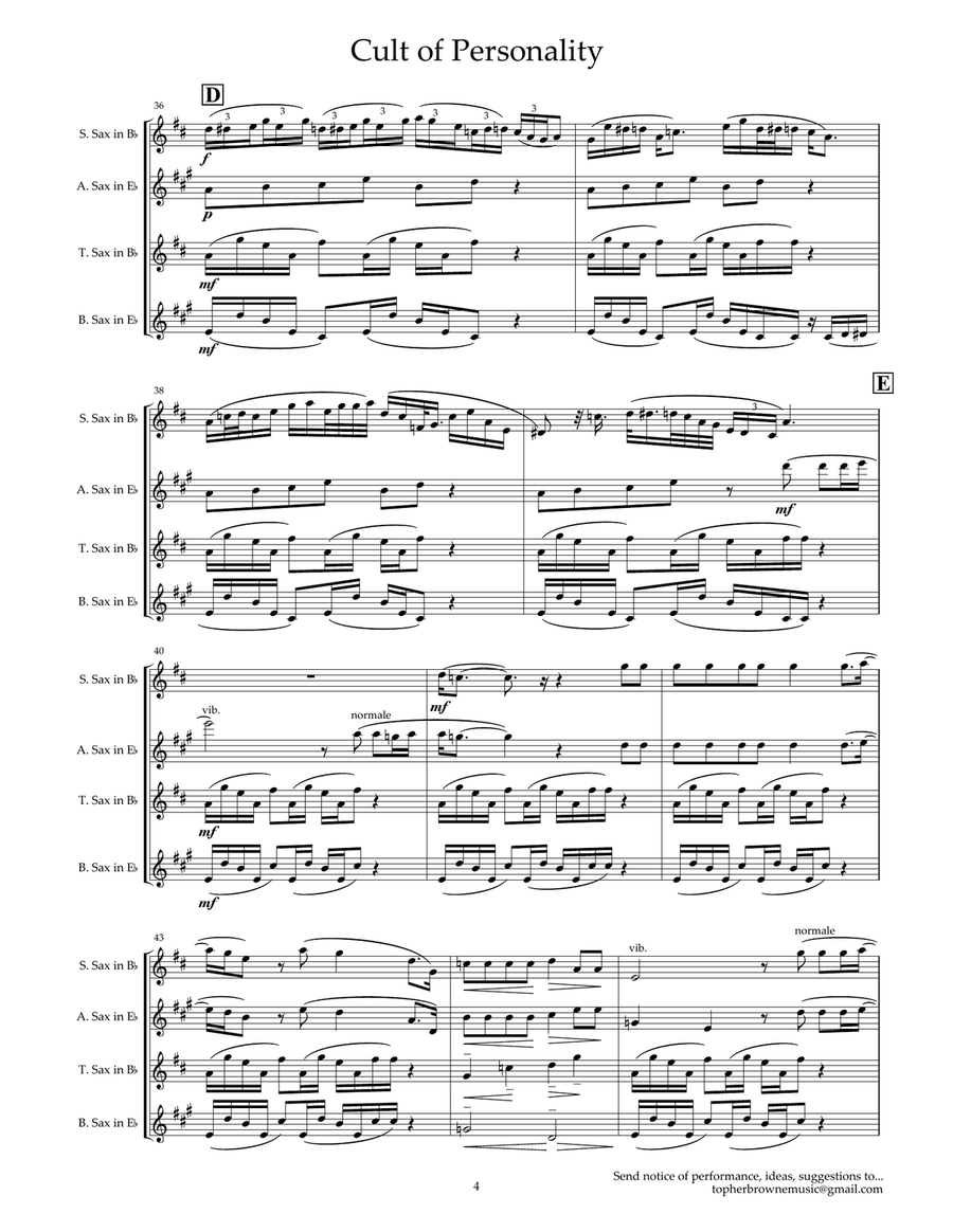 Cult Of Personality Cult Of Personality Woodwind Quartet scores gallery preview page 5