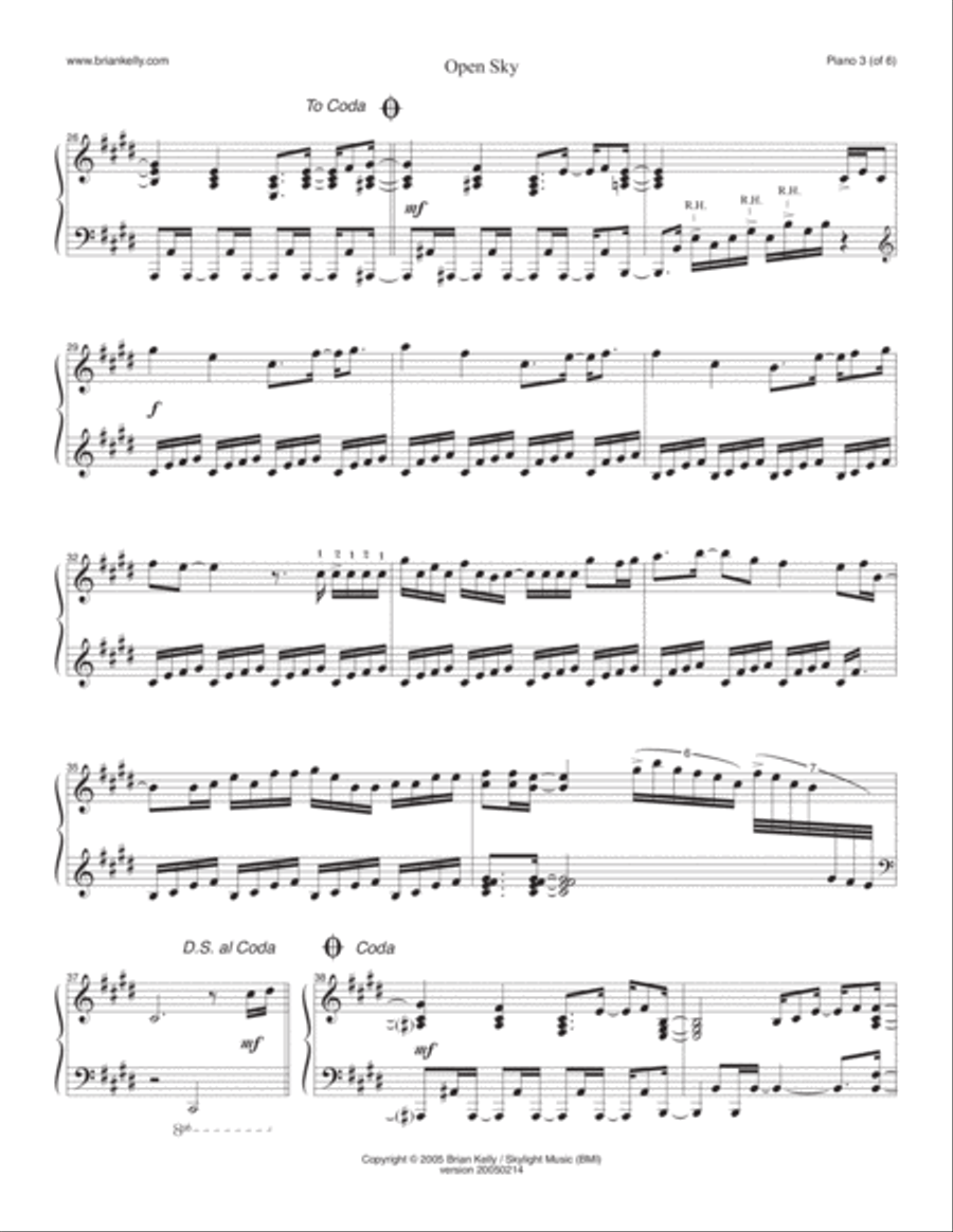 Open Sky Piano Solo scores gallery preview page 3