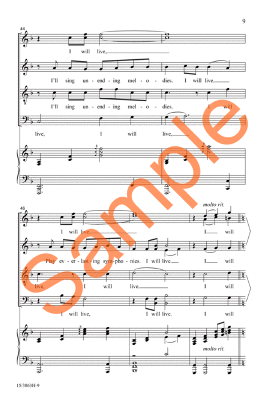 I Will Live (Stellae in Aeternum) Divisi scores gallery preview page 9