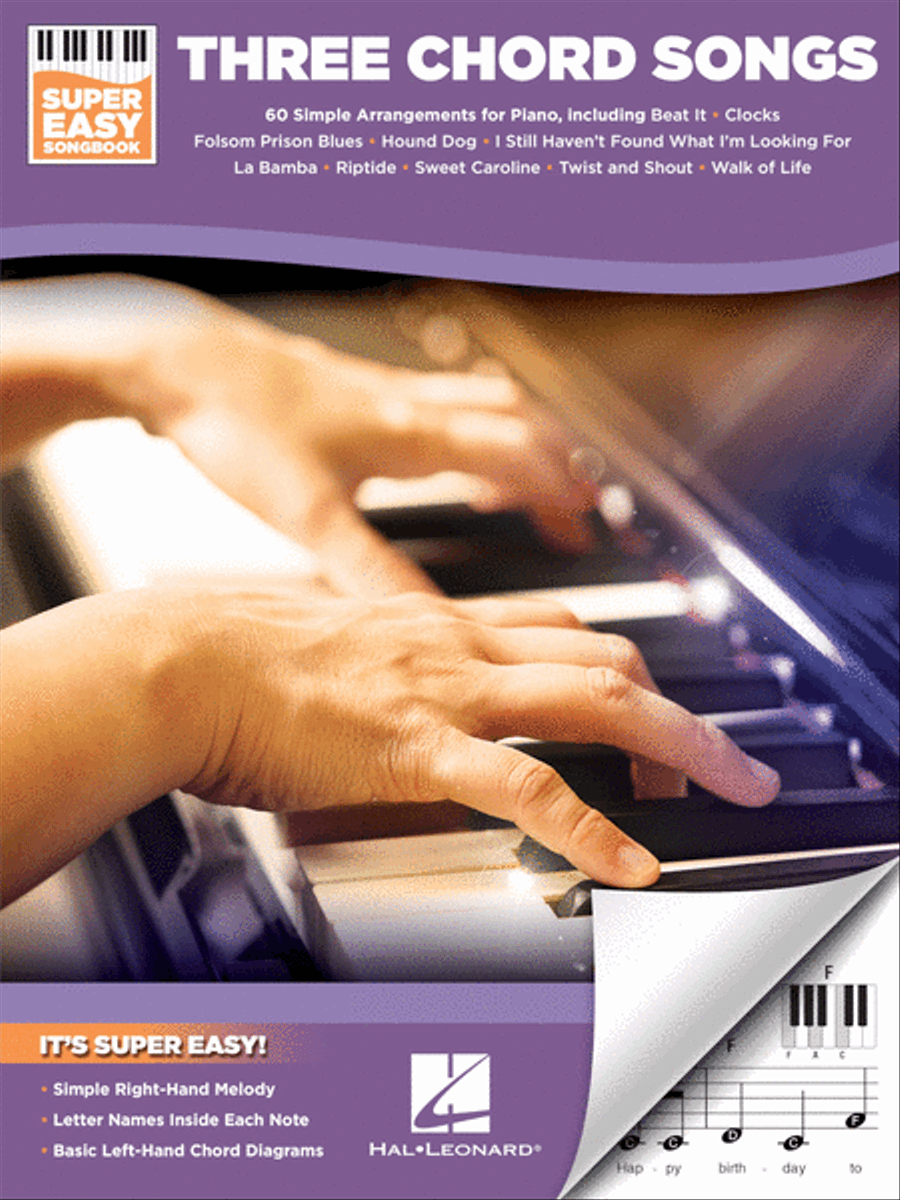Three Chord Songs – Super Easy Songbook Easy Piano scores gallery preview page 1