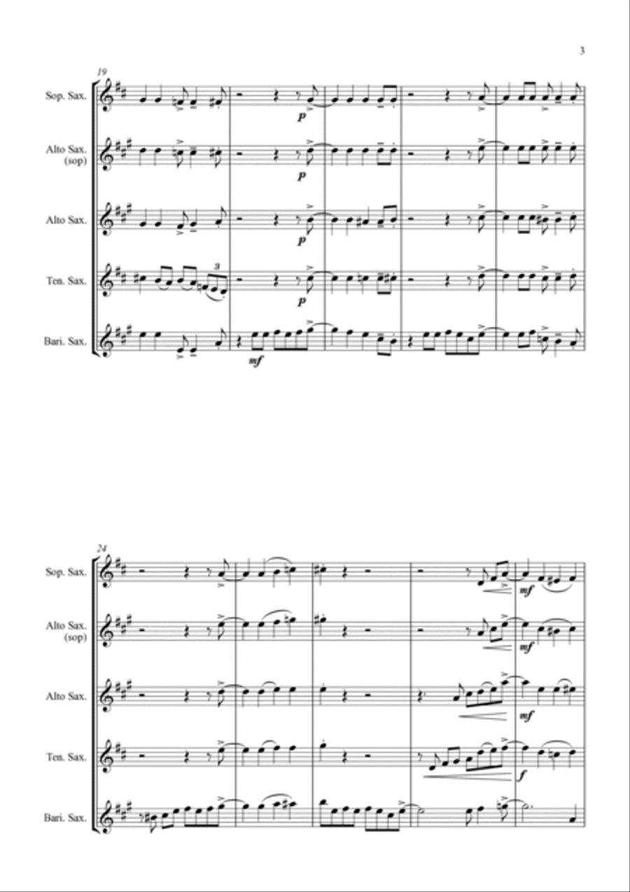 Cool, Calm and Collected - for Saxophone Quartet Saxophone Quartet scores gallery preview page 6