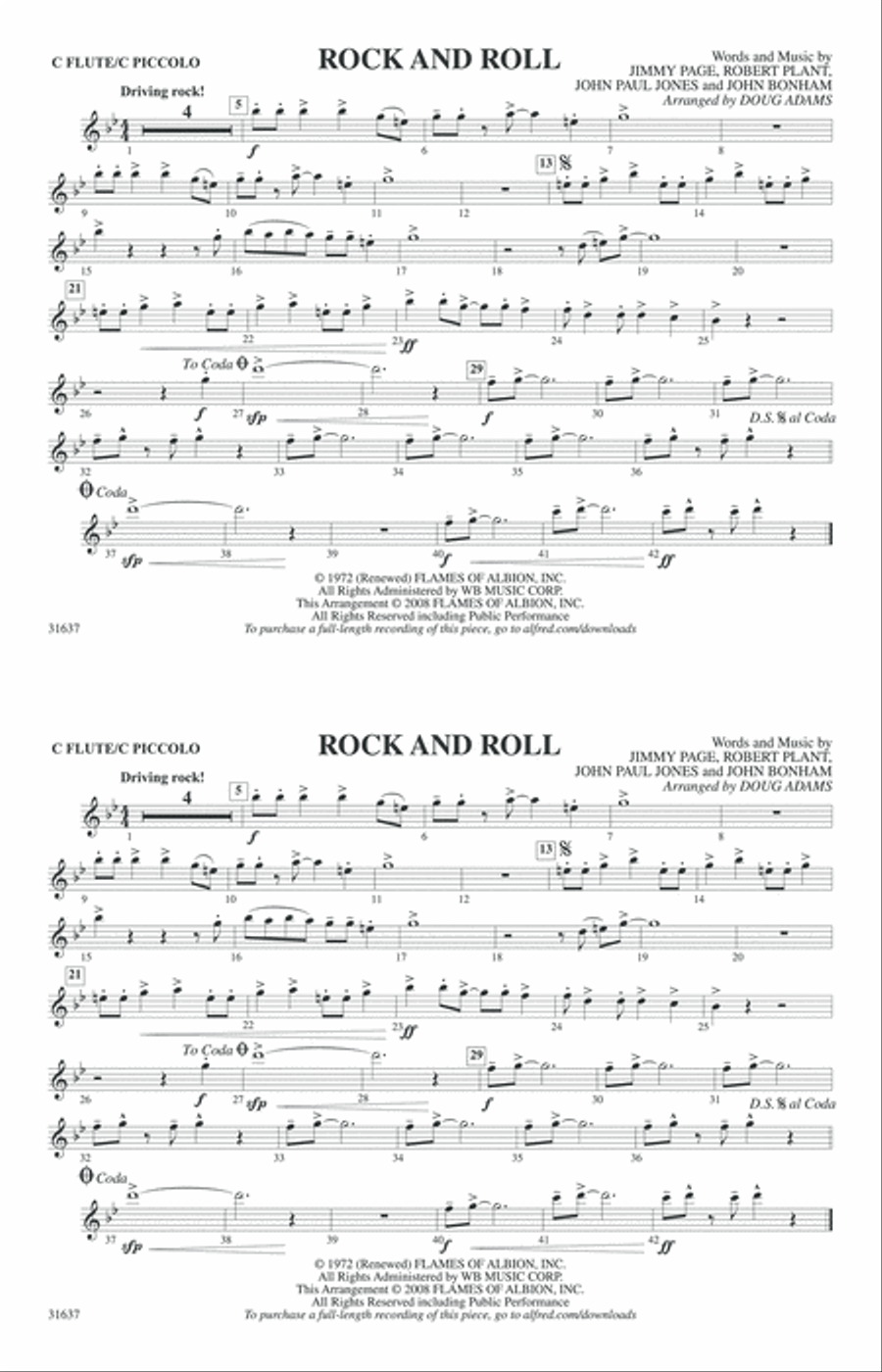 Rock and Roll: Flute Rock and Roll: Flute Marching Band scores gallery preview page 1