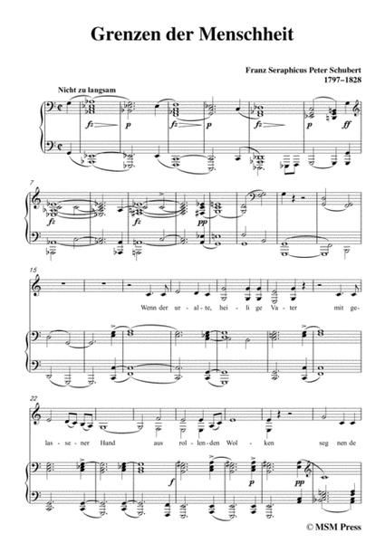 Schubert-Grenzen der Menschheit,in C Major,for Voice&Piano image number null