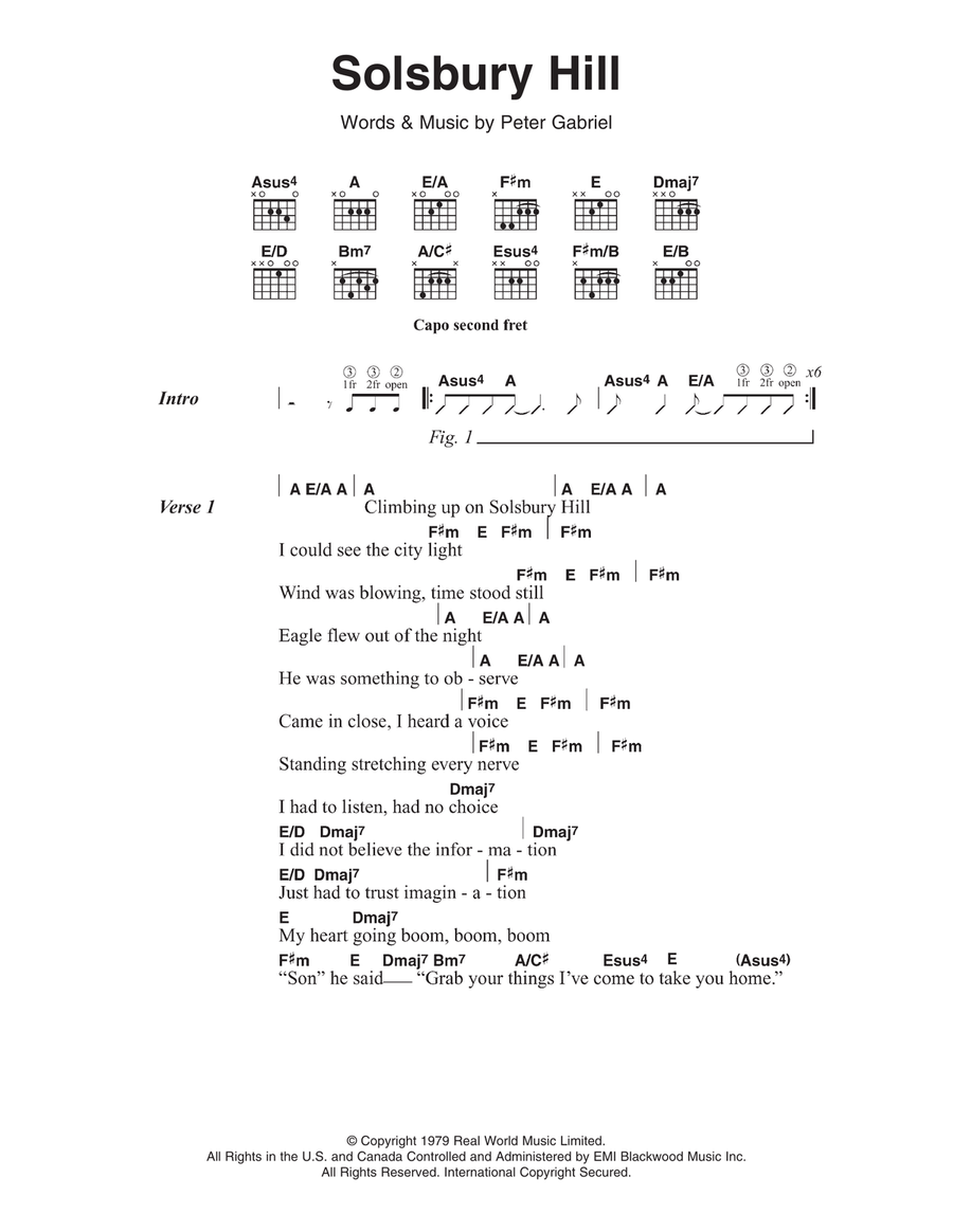 Solsbury Hill Solsbury Hill Acoustic Guitar scores gallery preview page 1