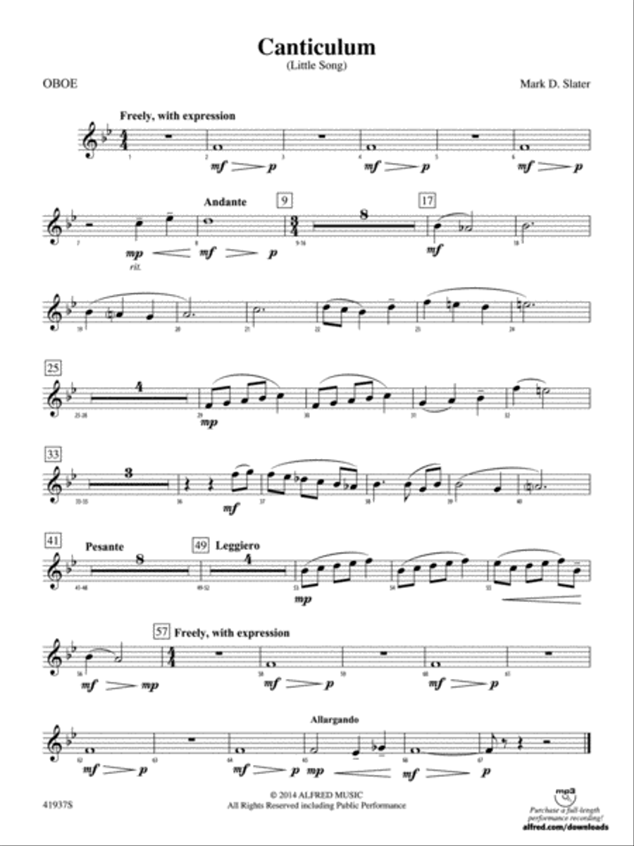 Canticulum: Oboe Concert Band scores gallery preview page 1
