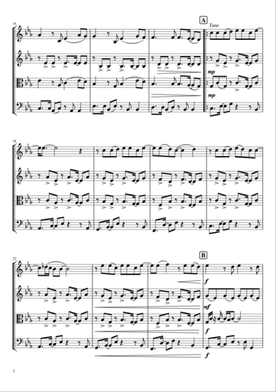 Vivir Mi Vida String Quartet scores gallery preview page 2