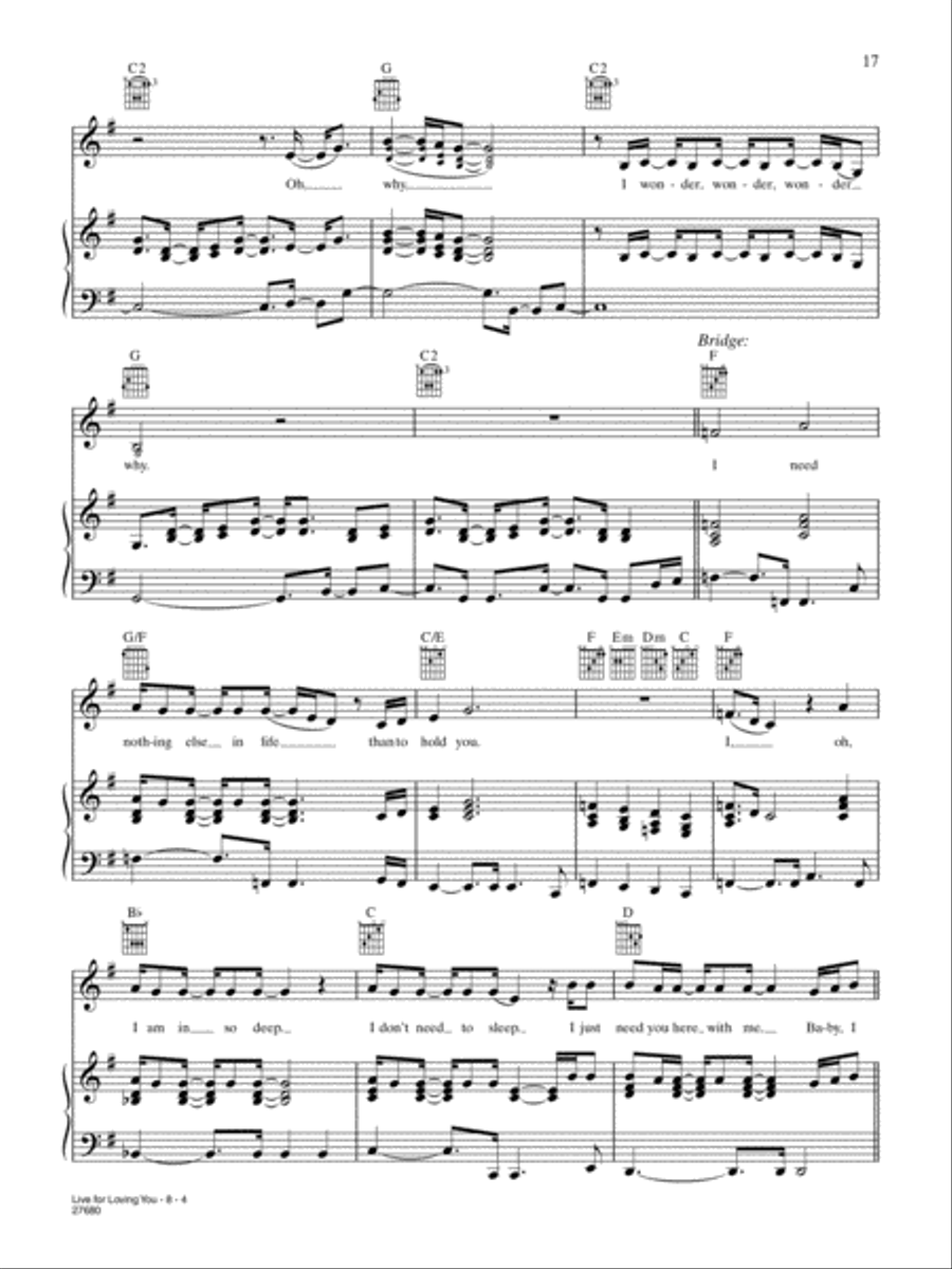 Live For Loving You Piano, Vocal, Guitar scores gallery preview page 4