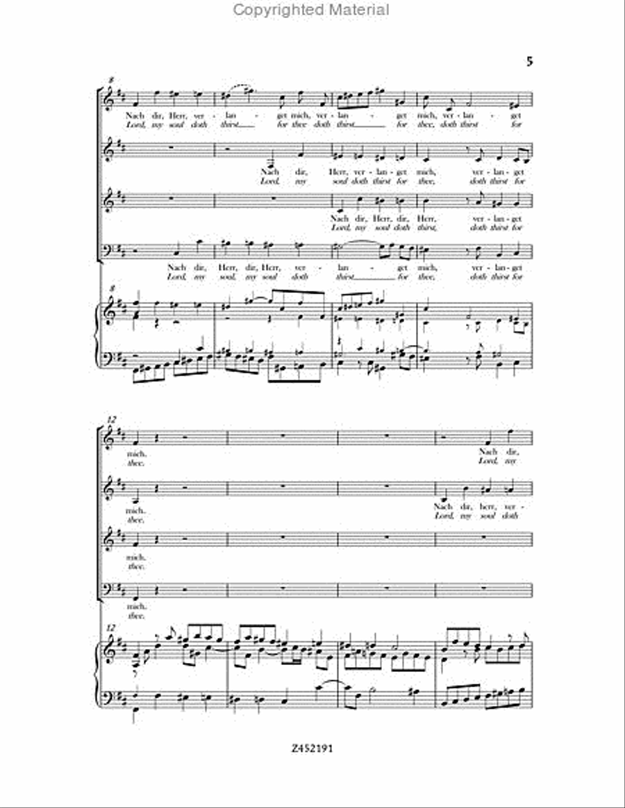 Nach dir, Herr, Verlanget Mich, BWV 150 Choir scores gallery preview page 5