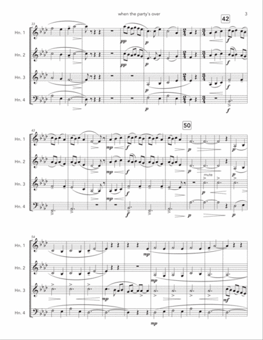When The Party's Over Horn Solo scores gallery preview page 3