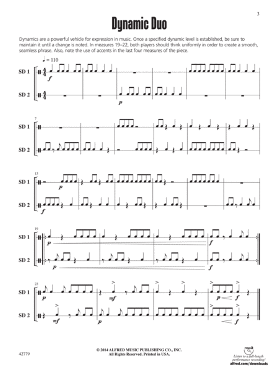 Dynamic Duets for Snare Drum Small Ensemble scores gallery preview page 8