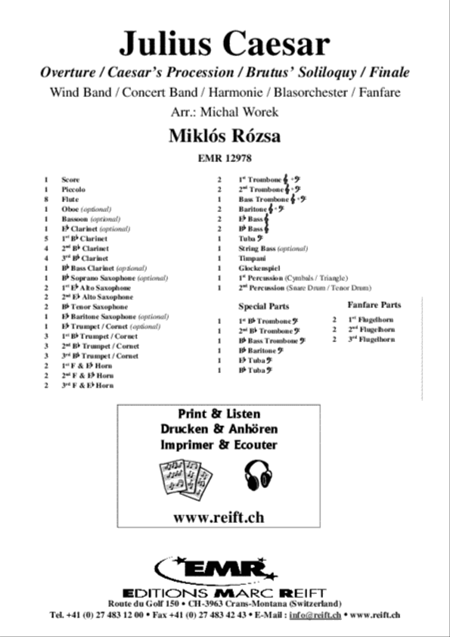 Julius Caesar Concert Band scores gallery preview page 2