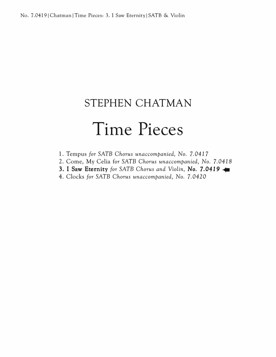 Time Pieces: 3. I Saw Eternity 4-Part scores gallery preview page 1