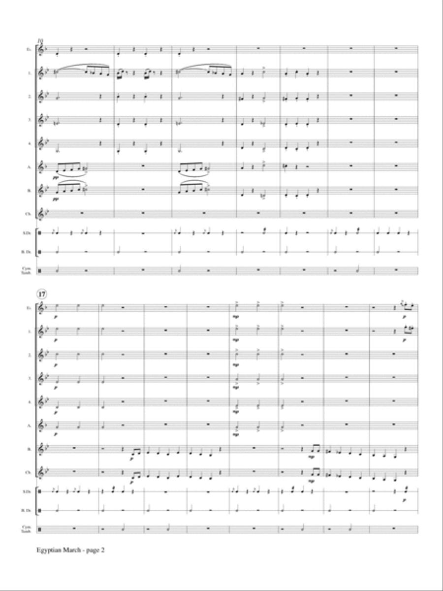 Egyptian March for Clarinet Choir Clarinet Choir scores gallery preview page 3