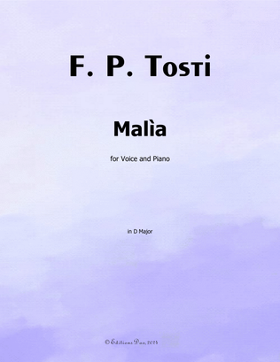 Malìa, by Tosti, in D Major