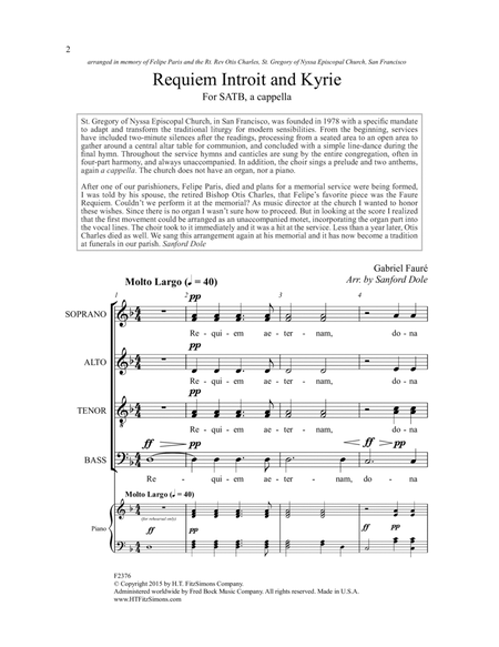 Requiem, Introit And Kyrie (arr. Sanford Dole)
