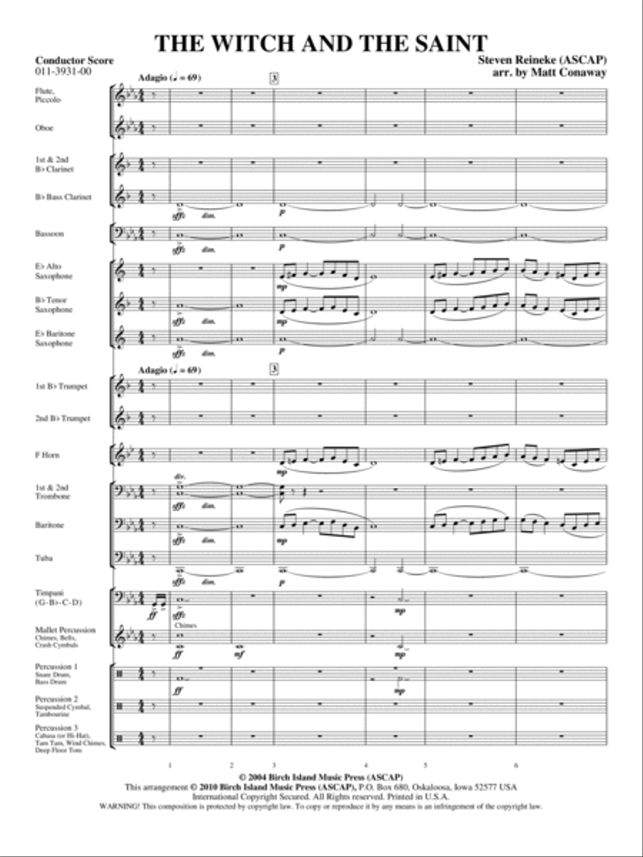 The Witch and the Saint Concert Band scores gallery preview page 2