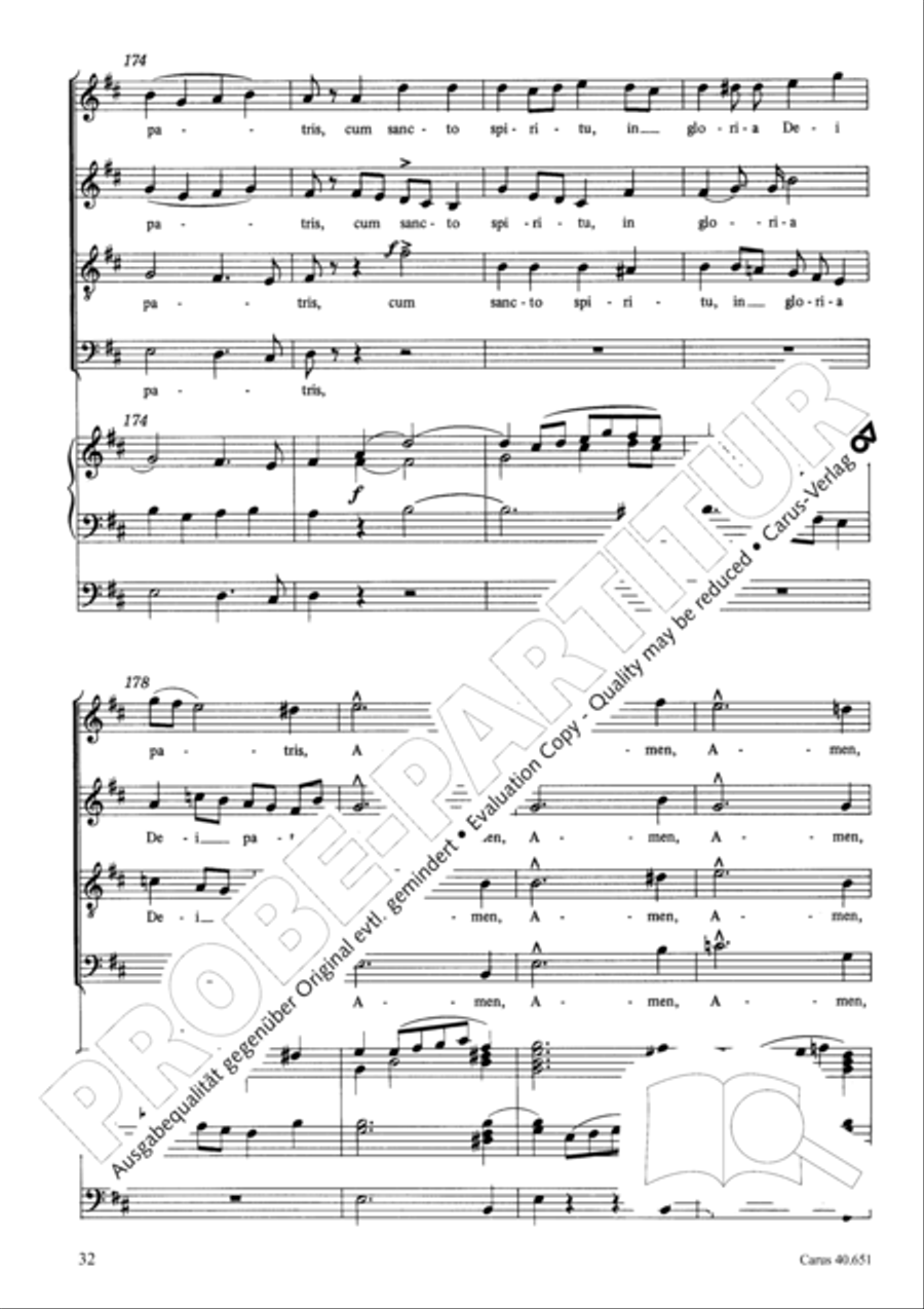 Mass in D Major (Missa in D) 4-Part scores gallery preview page 41