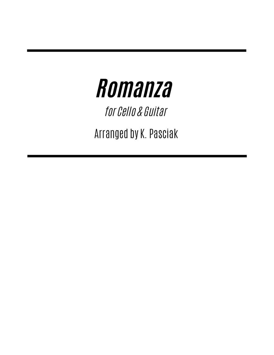 Romanza (for Cello and Guitar) String Duet scores gallery preview page 1