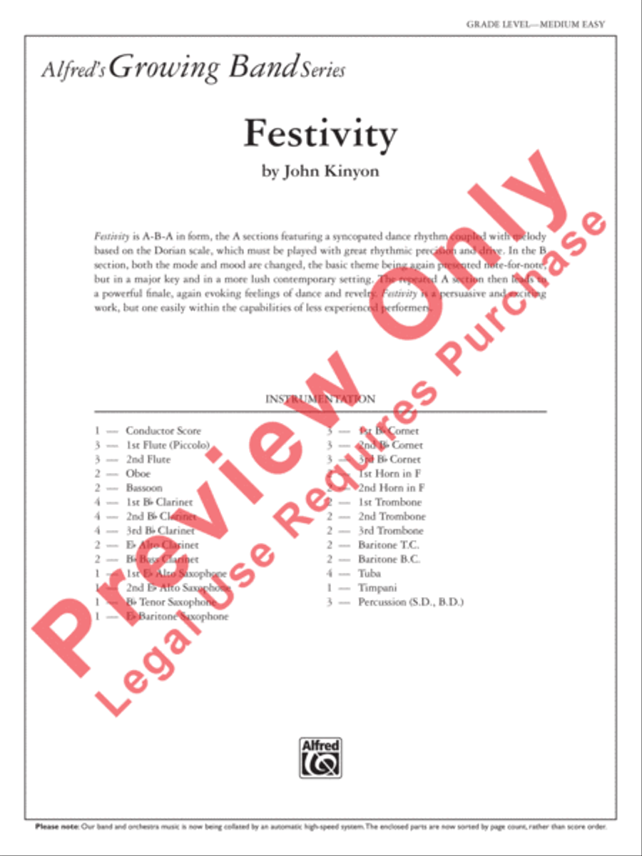 Festivity Concert Band scores gallery preview page 2