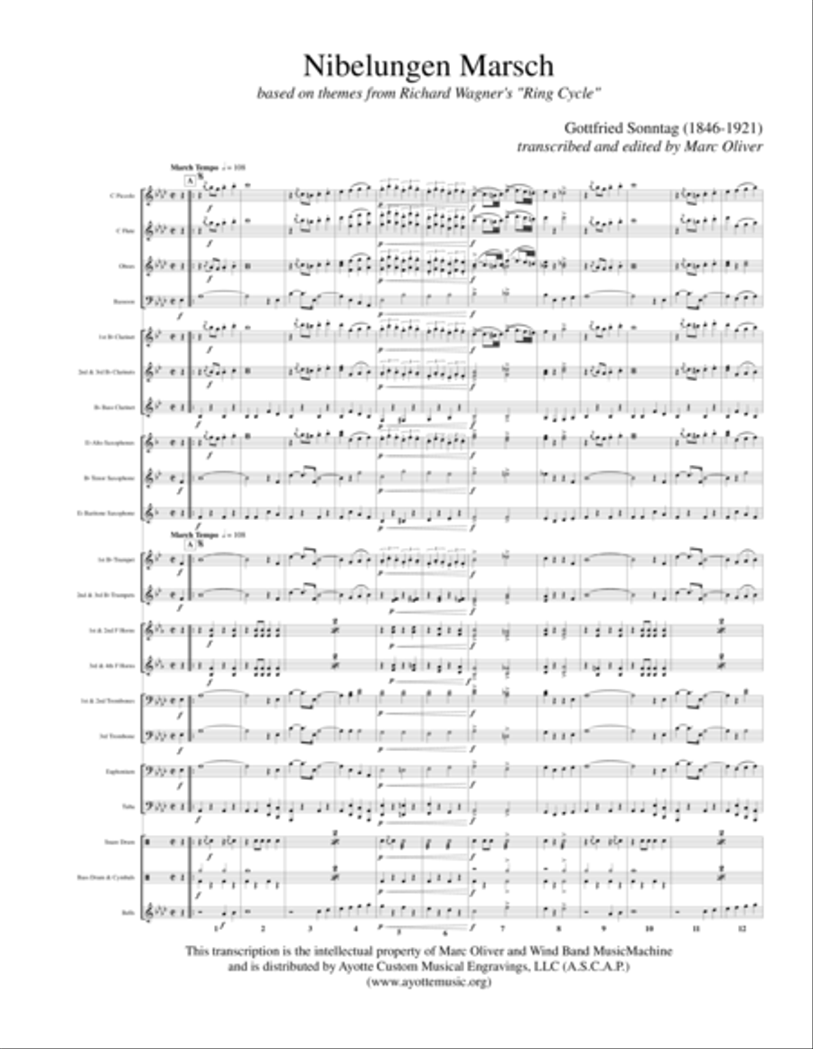 Nibelungen March Concert Band scores gallery preview page 1