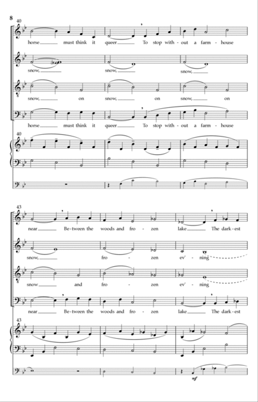 The Woods (Stopping By Woods On A Snowy Evening) 4-Part scores gallery preview page 5
