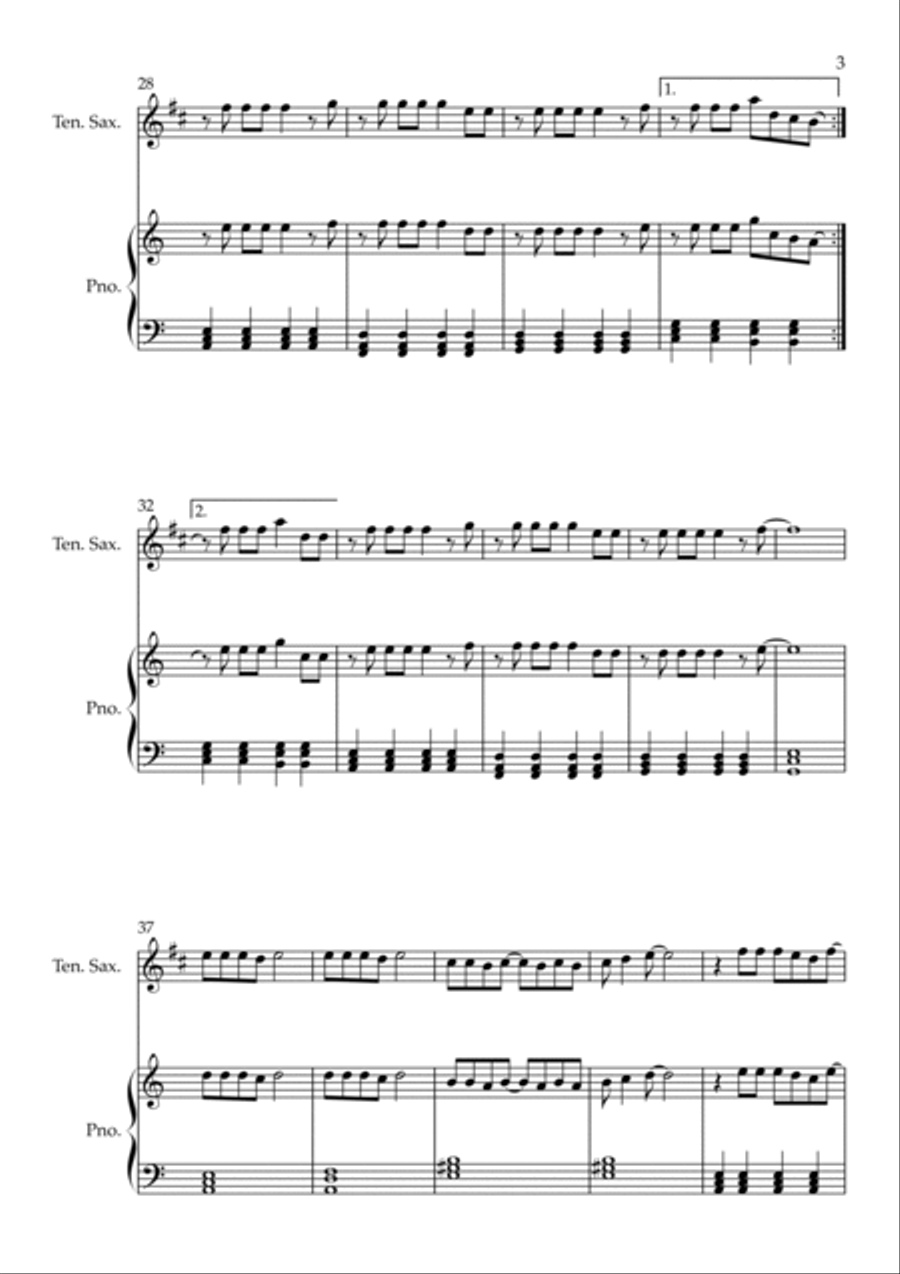 Flowers Tenor Saxophone scores gallery preview page 3