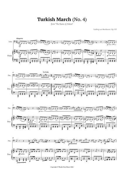 Turkish March by Beethoven for Tuba and Piano image number null