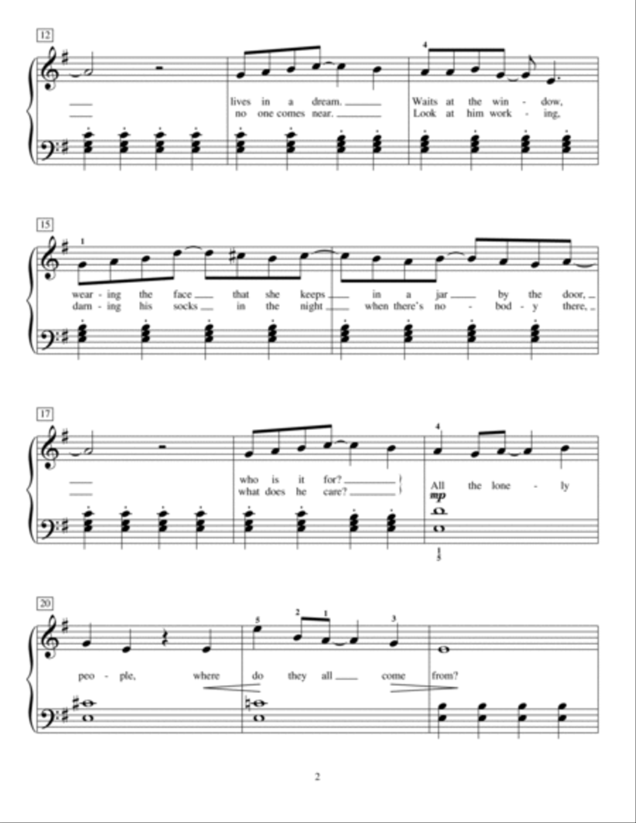 Eleanor Rigby Piano Method scores gallery preview page 2