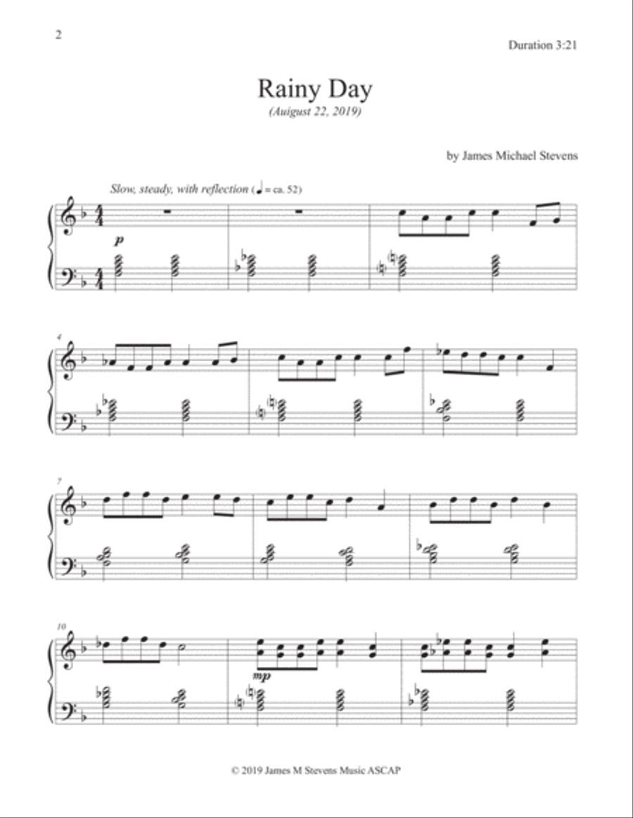 Rainy Day - Reflective Piano Piano Solo scores gallery preview page 2
