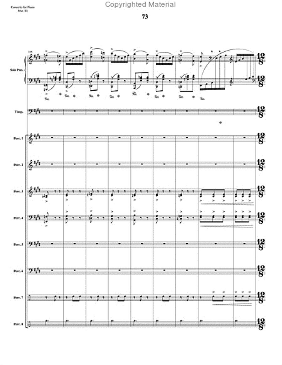 Concerto for Piano and Percussion Orchestra Percussion Ensemble scores gallery preview page 95
