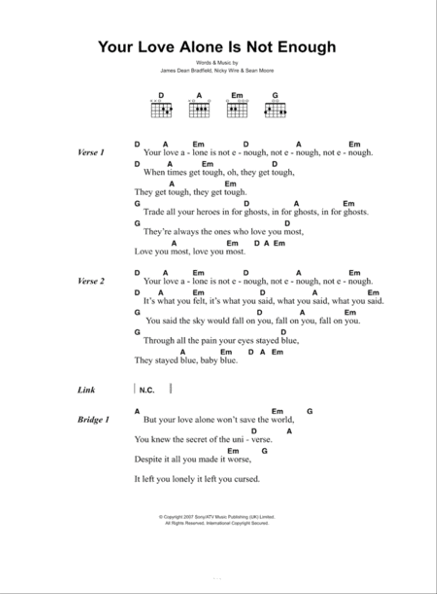 Your Love Alone Is Not Enough Acoustic Guitar scores gallery preview page 1