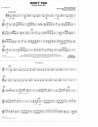 Don't You (Forget About Me) (arr. Ishbah Cox) - Bb Tenor Sax