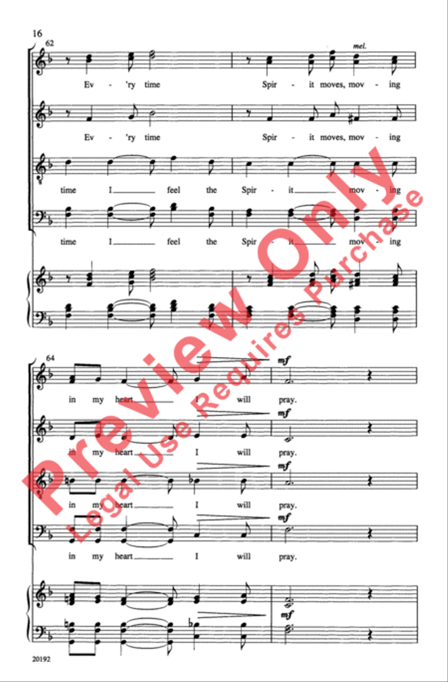 Ev'ry Time I Feel the Spirit 4-Part scores gallery preview page 16