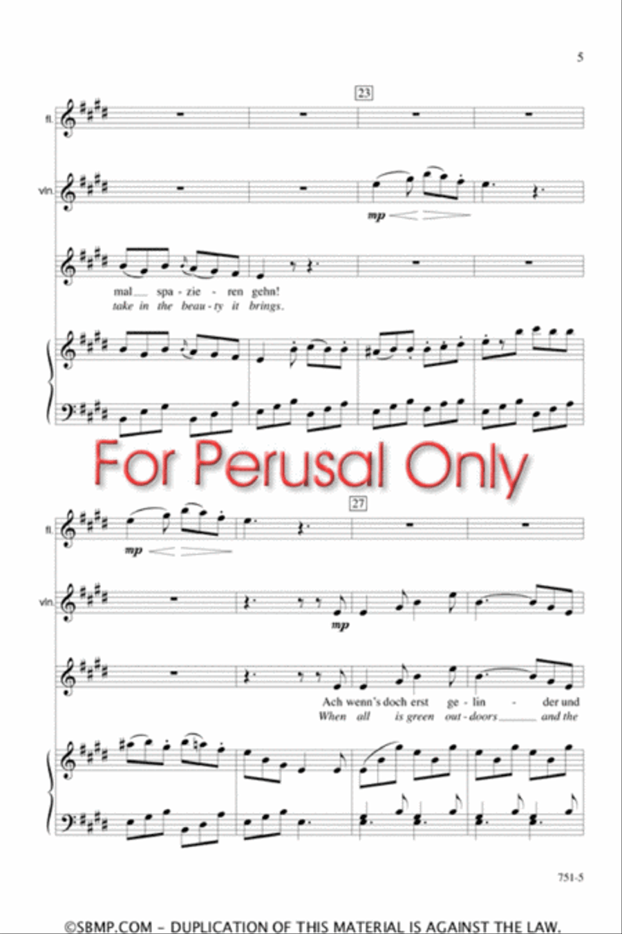 Sehnsucht nach dem Frulinge Unison Choir scores gallery preview page 4