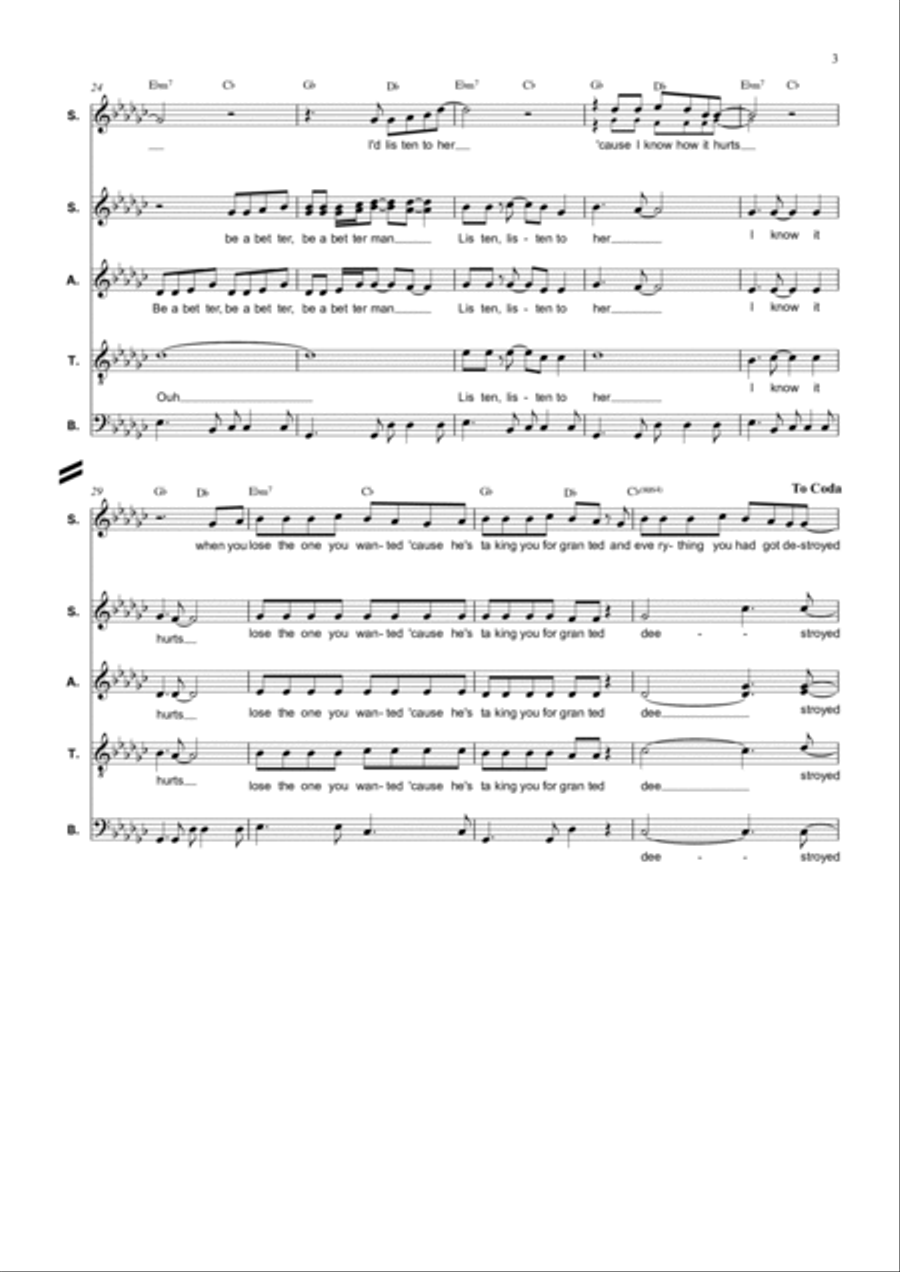 If I Were A Boy Divisi scores gallery preview page 3