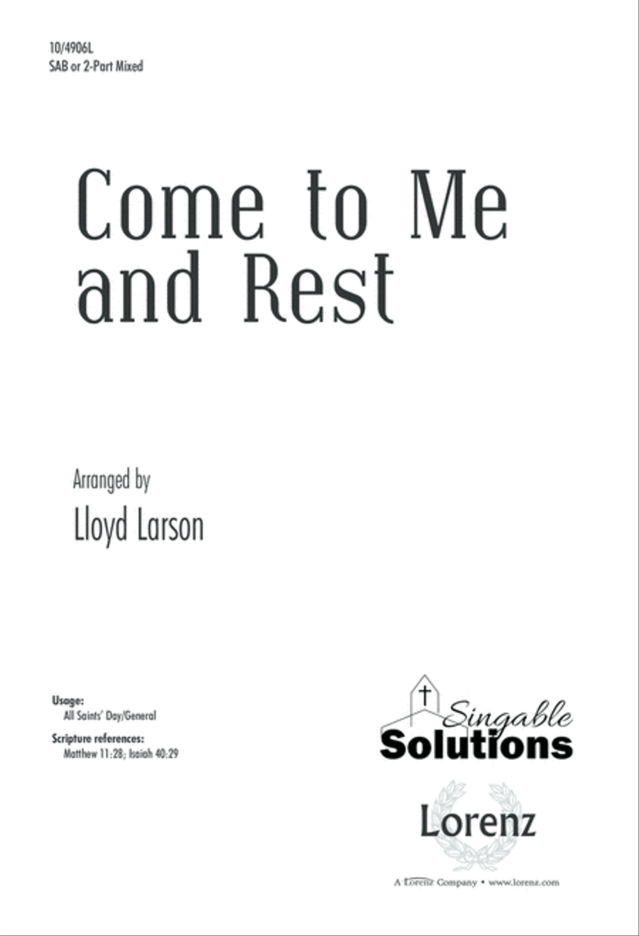 Come to Me and Rest 3-Part scores gallery preview page 1
