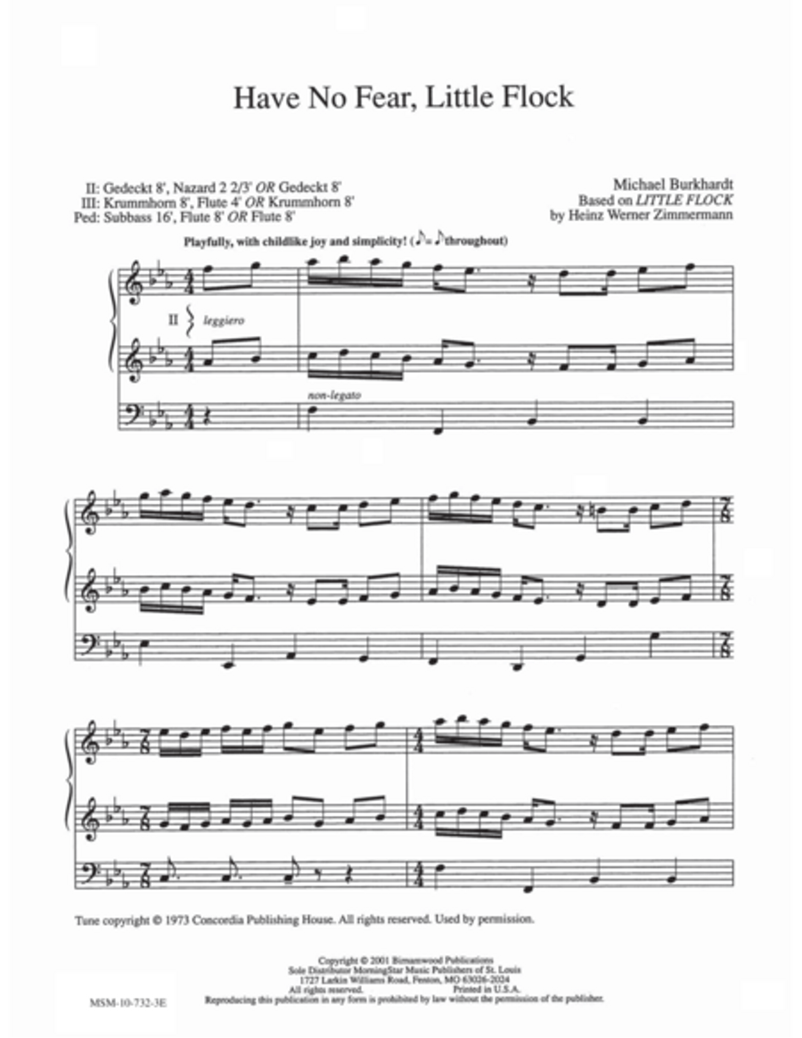 Have No Fear, Little Flock Organ scores gallery preview page 1